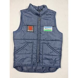 Vtg Shakespeare Ugly Stik Puffer Vest Mens S Weathercaster Fishing Navy Blue USA